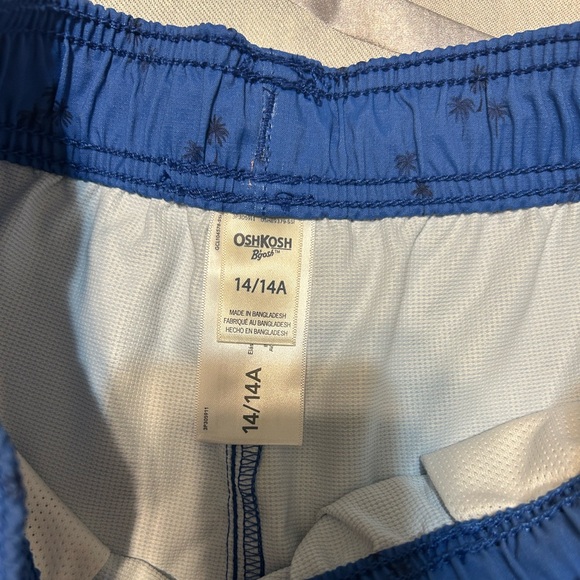 NWT Oshkosh B’gosh Boy’s Palm Tree Tropical Blue Quick Dry Active Shorts Size 14 - Picture 4 of 5